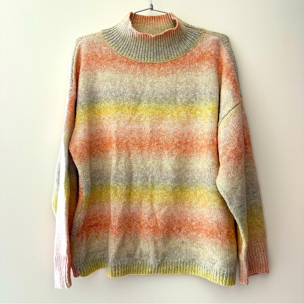 INC International Concepts Pastel Striped Turtleneck Sweater